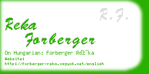 reka forberger business card